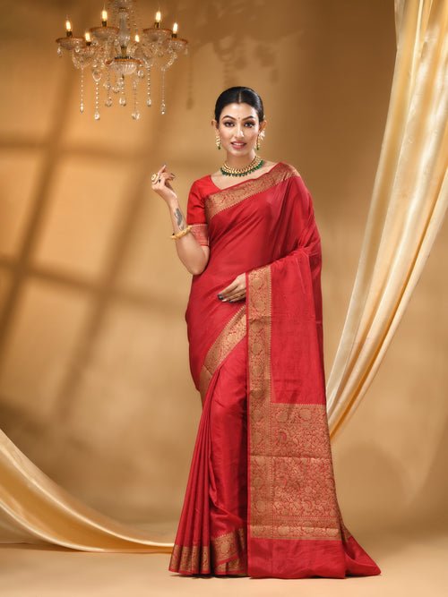 MYSORE SILK SAREE WITH MAROON  All Over Beautiful Floral Jacquard Weave Design