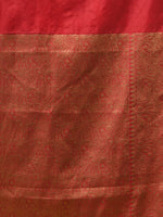 WARM SILK SAREE WITH MAROON All Over Beautiful Floral Jacquard Weave Design