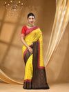 3D DUPPION SILK SAREE  GOLD WITH  All Over Beautiful Floral Jacquard Weave Design