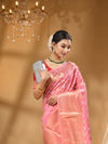 BANARASI GEORGETTE SAREE PINK WITH  All Over Beautiful Floral Jacquard Weave Design