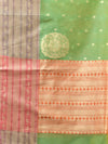 ORGANZA SILK SAREE LIGHT GREEN  WITH All Over Beautiful Floral Jacquard Weave Design