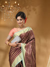 WARM SILK BROWN SAREE WITH All Over Beautiful Floral Jacquard Weave Design