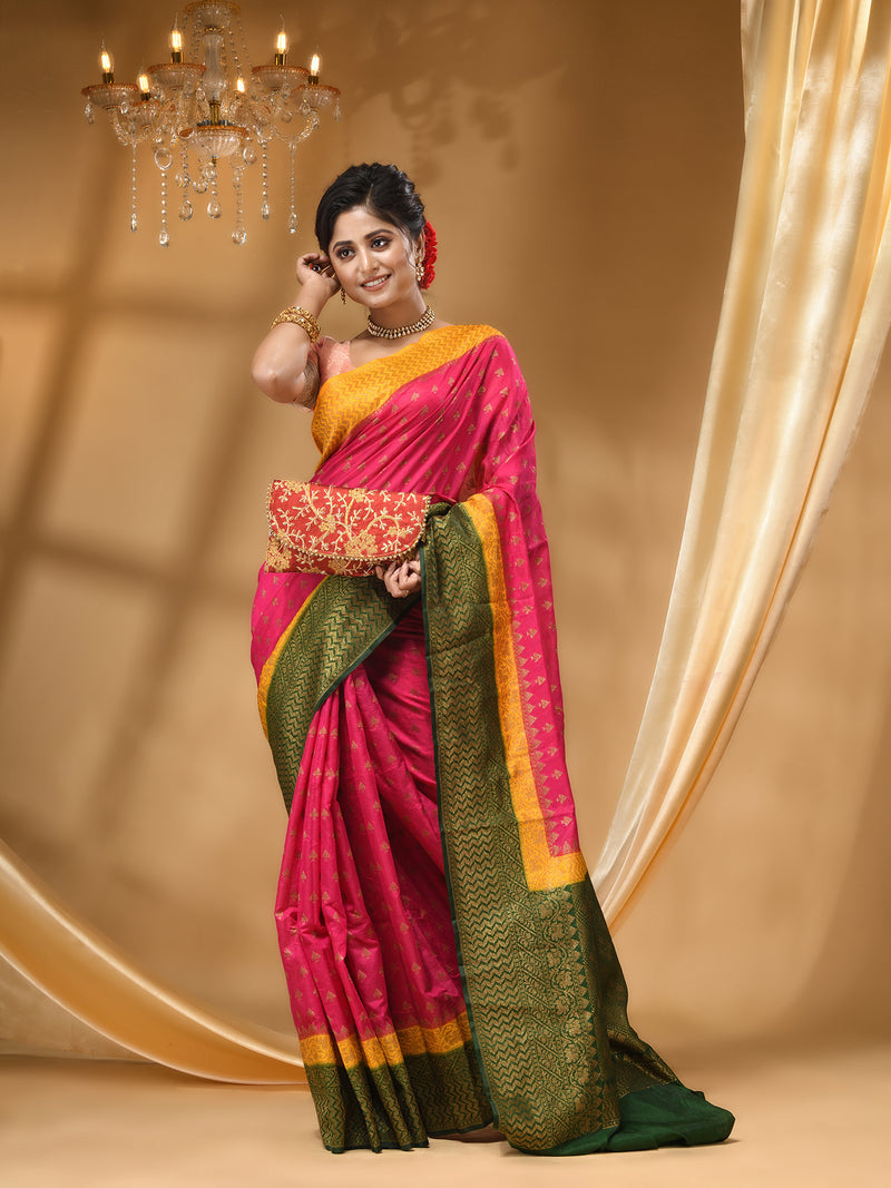 Bridal Kanchipuram Silk Saree with 3D Floral Design