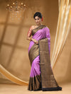WARM SILK LAVENDER SAREE WITH All Over Beautiful Floral Jacquard Weave Design