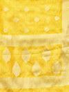 ORGANZA SILK LEMON YELLOW  SAREE WITH All Over Beautiful Floral Jacquard Weave Design