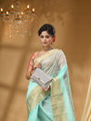 DESIGNER BOLLYWOOD SEA GREEN SAREE WITH All Over Beautiful Floral Jacquard Weave Design
