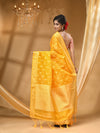 ORGANZA SILK GOLD  SAREE WITH All Over Beautiful Floral Jacquard Weave Design