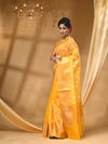 PREMIUM CHIKANKARI GOLD SAREE WITH All Over Beautiful Floral Jacquard Weave Design