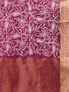 PREMIUM CHIKANKARI PURPLE SAREE WITH All Over Beautiful Floral Jacquard Weave Design