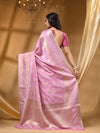 WARM SILK PINK SAREE WITH All Over Beautiful Floral Jacquard Weave Design