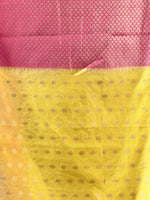 WARM SILK YELLOW SAREE WITH All Over Beautiful Floral Jacquard Weave Design