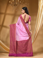 3D DUPPION SILK LAVENDER  SAREE  WITH All Over Beautiful Floral Jacquard Weave Design