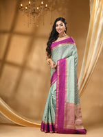 WARM SILK SEA GREEN  SAREE WITH All Over Beautiful Floral Jacquard Weave Design