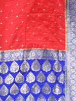 HANDLOOM KATAN SILK RED SAREE WITH All Over Beautiful Floral Jacquard Weave Design