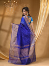 DESIGNER BOLLYWOOD ROYAL BLUE SAREE  WITH All Over Beautiful Floral Jacquard Weave Design