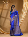 WARM SILK ROYAL BLUE SAREE WITH All Over Beautiful Floral Jacquard Weave Design
