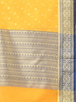ORGANZA SILK LEMON YELLOW SAREE WITH All Over Beautiful Floral Jacquard Weave Design