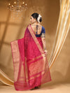 DESIGNER BOLLYWOOD STRAWBERRY RED SAREE WITH All Over Beautiful Floral Jacquard Weave Design