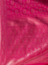 Katan Silk Rani Pink With Silver Zari Work