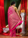 Katan Silk Rani Pink With Silver Zari Work