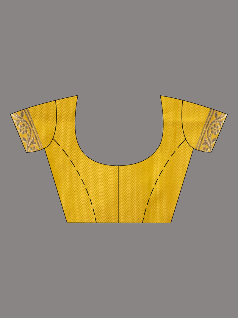 Katan Silk Yellow With Embossed Design