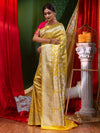 Katan Silk Yellow With Embossed Design