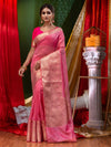Pure Linen Pink Saree