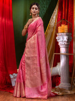 Pure Linen Pink Saree