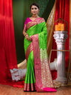 Katan Silk Green With Embossed Design