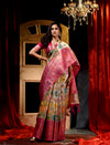 Handloom Golden with Rani Tissue Silk Saree With Beautiful Tilfi Floral Weave Pattern