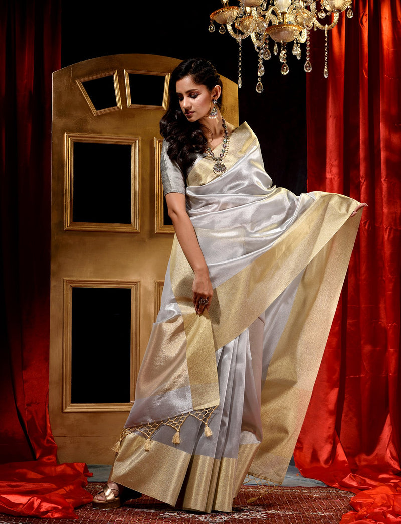 Beautiful Rekha Saree in Golden Pure Kanchipuram Handloom Tissue Silk Saree  With 2gram Pure Zari With Full Body Gold Tissue Floral Weav - Etsy