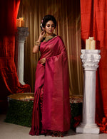 Dark Pink With Copper Pattu Silk Saree with All Over Beauthful Floral Jacquard Weave Design