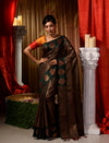 Kai Green With Copper Pattu Silk Saree with All Over Beautiful Floral Jacquard Weave Design