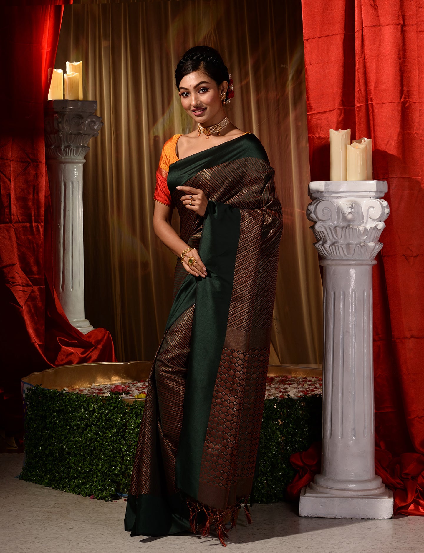 Buy Black Colour Banarasi Copper Zari Weaving Saree Kanchipuram Silk Saree  Bollywood Style Saree Party Wear Saree Wedding Stunning Look Saree Online  in India - Etsy