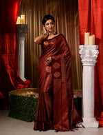 Maroon with Copper Pattu Silk Saree with All Over Beautiful Floral Jacquard Weave Design