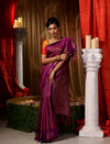Purple With Copper Pattu Silk Saree with All Over Beauthful Floral Jacquard Weave Design